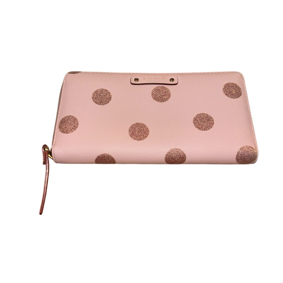 Kate Spade Blush and Gold Dot Wallet - Picture 1 of 4